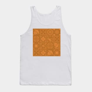 Dark Gold Talavera Tile Pattern by Akbaly Tank Top